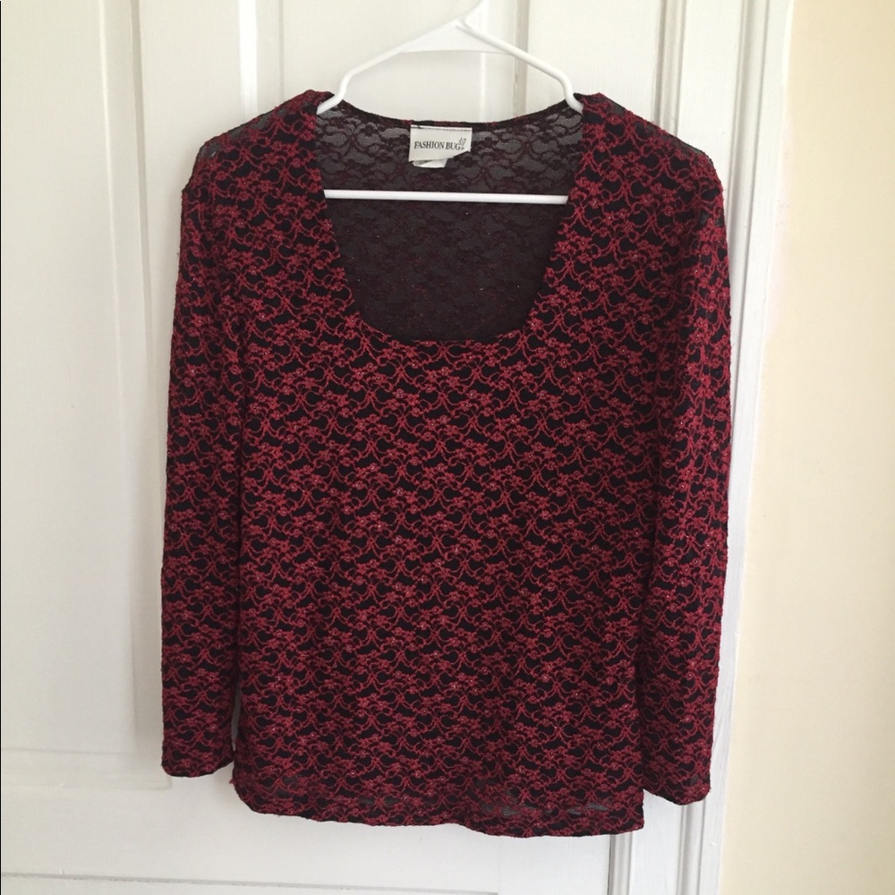 🎈Fashion Bug Red / Black Blouse Size XL